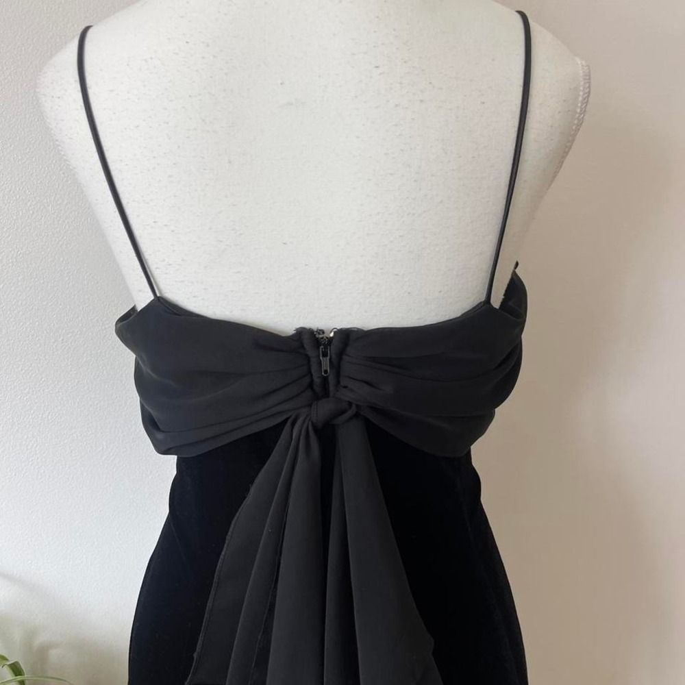 Vintage Betsy & Adam Velvet Mini Dress with Draping Womens size 12P romantic - Picture 6 of 8